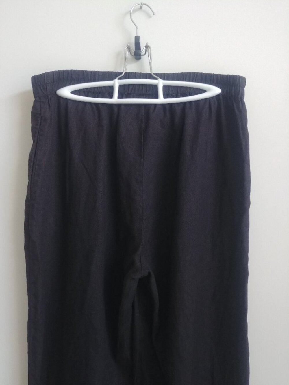 Part Two 100% linen 40 approx Medium dark grey cropped ankle pants wide leg - Picture 2 of 14